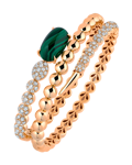 Tropica Pırlantalı Malahitli Üç Sıra Yaylı Bilezik