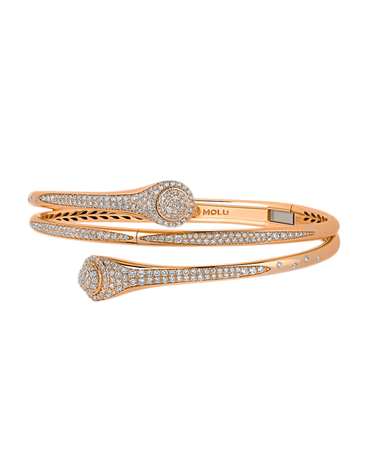 Tropica Pırlantalı Üç Sıra İnce Kelepçe Bilezik