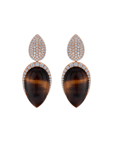 Tropica Colors Pırlantalı Kaplan Gözlü Küpe