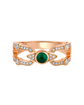 Tropica Chain Pırlantalı Malahitli Yüzük
