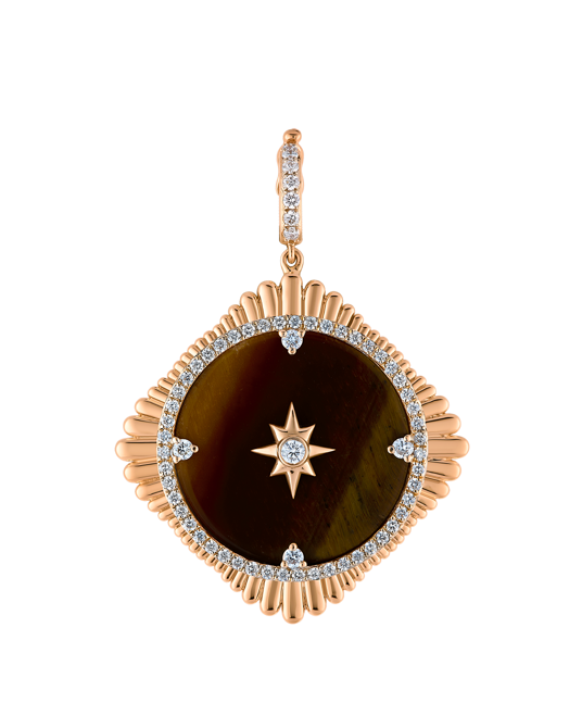 Wish Me Molu Pırlantalı Kaplan Gözlü Büyük Charm