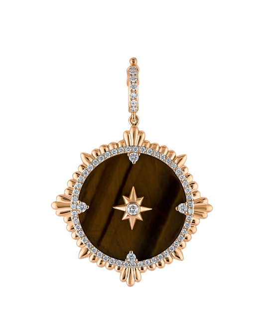 Wish Me Molu Pırlantalı Kaplan Gözlü Büyük Charm