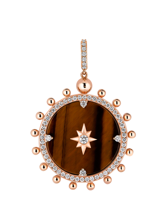 Wish Me Molu Pırlantalı Kaplan Gözlü Büyük Charm