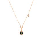 Wish Me Molu Pırlantalı Zümrütlü Siyah Mineli Küçük Charm