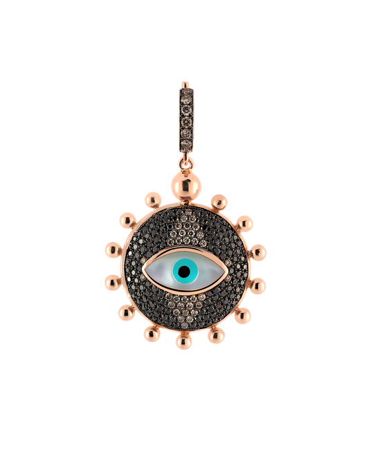 Wish Me Molu Kahve ve Siyah Pırlantalı Gözlü Charm