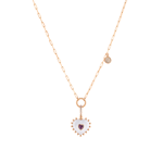 Wish Me Molu Pırlantalı Pembe Safirli Kalp Charm