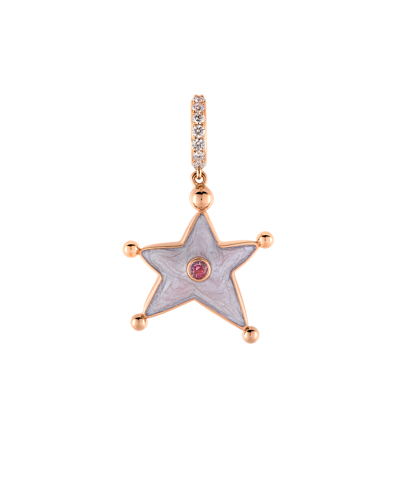 Wish Me Molu Pırlantalı Pembe Safirli Yıldız Charm