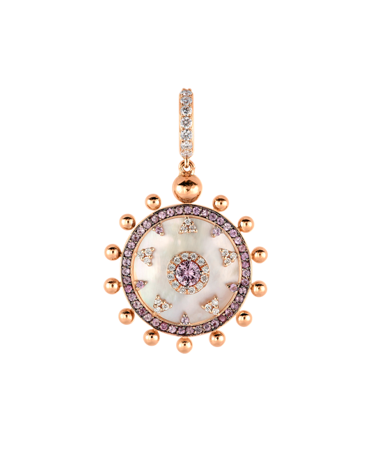 Wish Me Molu Pırlantalı Pembe Safirli Charm