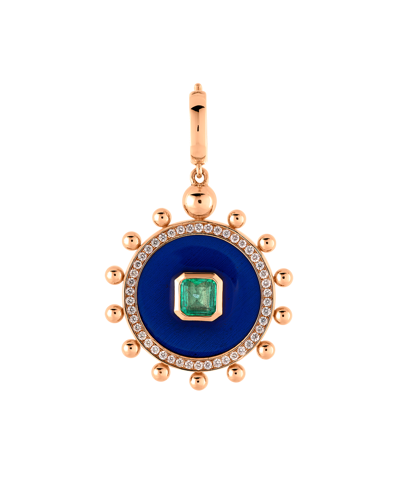 Wish Me Molu Pırlantalı Zümrütlü Mavi Mineli Charm