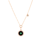 Wish Me Molu Pırlantalı Zümrütlü Siyah Mineli Charm