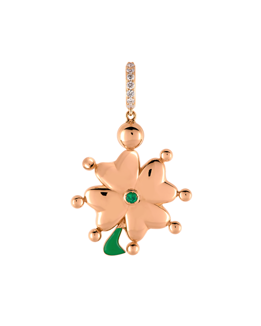 Wish Me Molu Pırlantalı Yonca Charm