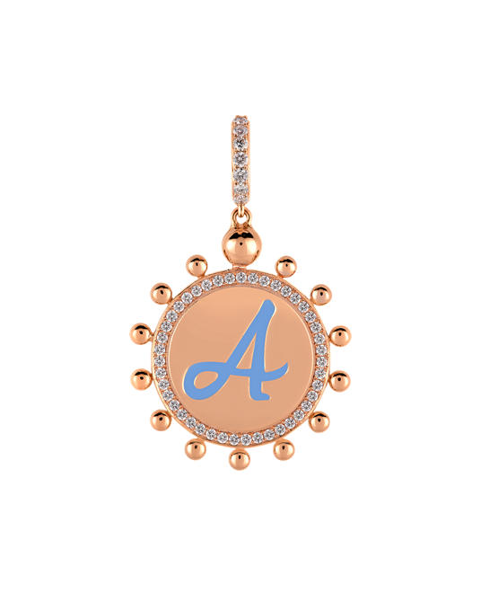 Wish Me Molu Pırlantalı Mavi Mineli A Harfli Charm