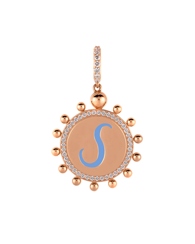 Wish Me Molu Pırlantalı Mavi Mineli S Harfli Charm