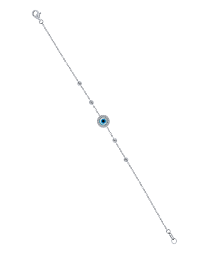 Molu Pırlantalı Yuvarlak Gözlü Zincir Bilezik