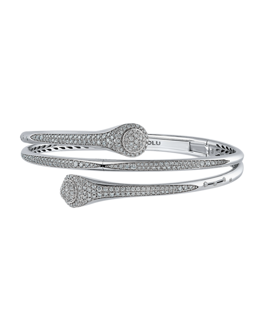 Tropica Pırlantalı Üç Sıra İnce Kelepçe Bilezik