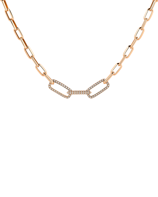 Molu Pırlantalı Zincir Kolye