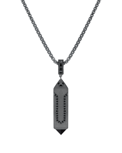 Molu Siyah Pırlantalı Gümüş Kolye