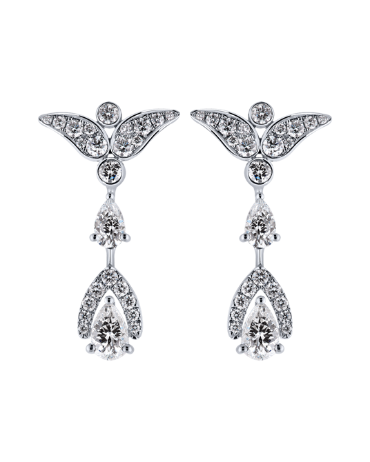 Lily Damla Pırlantalı Sallantılı Küpe