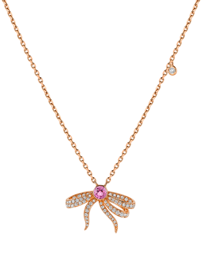 Today's Princess Pırlantalı Pembe Safirli Kurdele Kolye