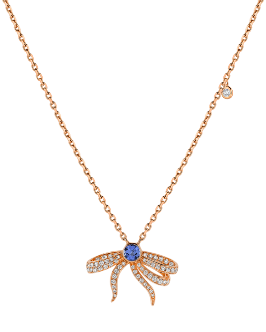 Today's Princess Pırlantalı Tanzanitli Kurdele Kolye