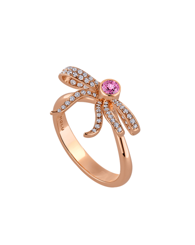 Today's Princess Pırlantalı Pembe Safirli Kurdele Yüzük