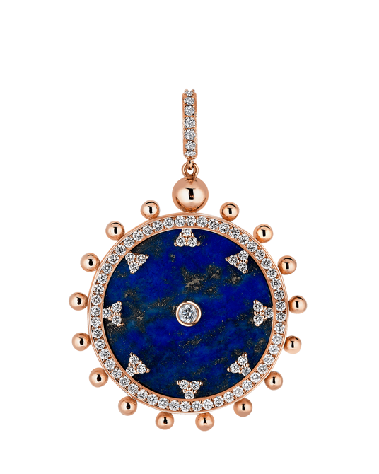 Wish Me Molu Pırlantalı Lapis Lazuli Büyük Charm