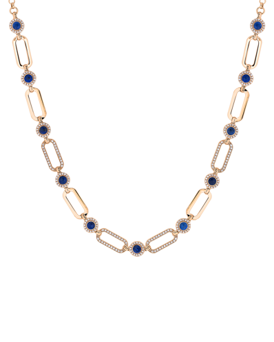 Tropica Chain Pırlantalı Lapis Lazuli Kolye