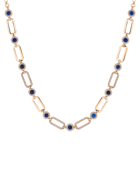 Tropica Chain Pırlantalı Lapis Lazuli Kolye