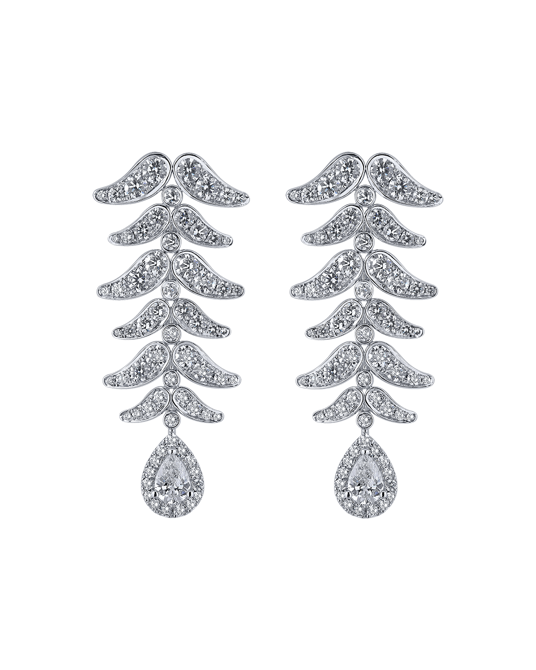 Lily Damla Pırlantalı Sallantılı Küpe