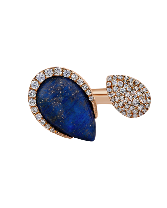 Tropica Colors Pırlantalı Lapis Lazuli Yüzük