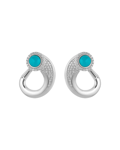 Tropica Pırlantalı Turkuaz Küpe