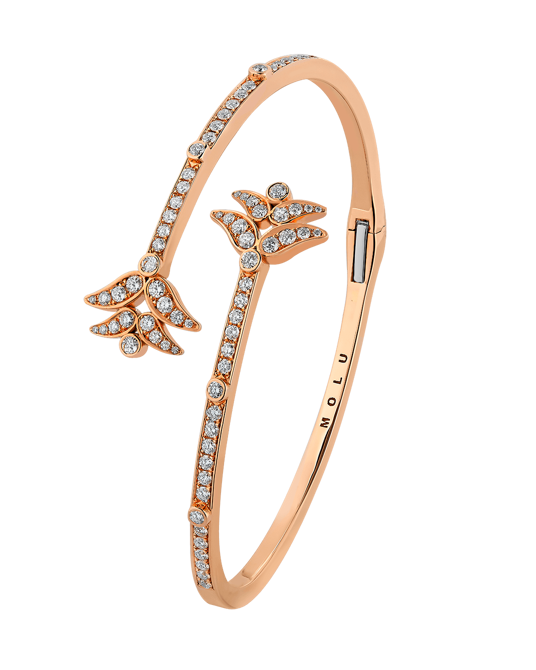 Lily Pırlantalı Çapraz Kelepçe Bilezik