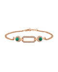 Tropica Chain Pırlantalı Malahitli Bilezik