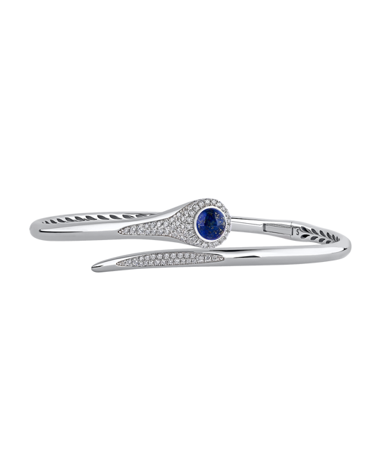 Tropica Pırlantalı Lapis Lazuli İnce Kelepçe Bilezik