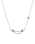 Tropica Chain Pırlantalı Turkuazlı Kolye