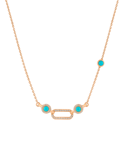 Tropica Chain Pırlantalı Turkuazlı Kolye