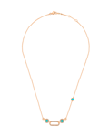 Tropica Chain Pırlantalı Turkuazlı Kolye