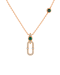 Tropica Chain Pırlantalı Malahitli Kolye