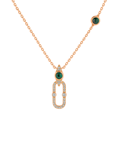 Tropica Chain Pırlantalı Malahitli Kolye
