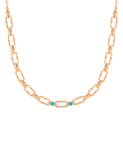 Tropica Chain Pırlantalı Turkuazlı Kolye