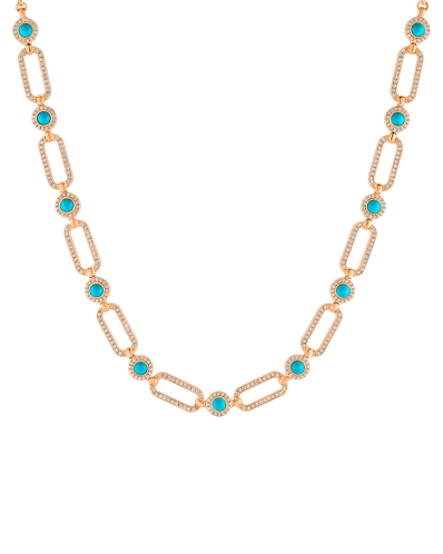 Tropica Chain Pırlantalı Turkuazlı Kolye