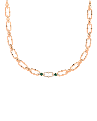 Tropica Chain Pırlantalı Malahitli Kolye