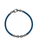 Molu Legend Siyah Pırlantalı Mavi Zincir Bilezik