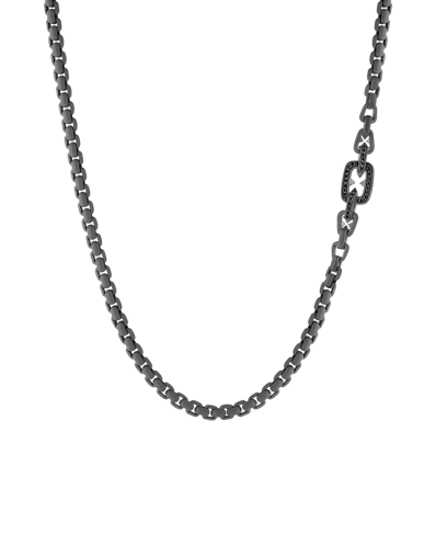 Molu Legend Siyah Pırlantalı Gri Renk Zincir Kolye