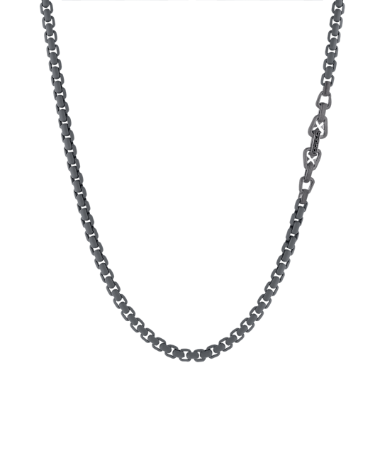 Molu Legend Siyah Pırlantalı Gri Renk Zincir Kolye