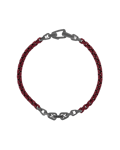 Legend Siyah Pırlantalı Bordo Renk Zincir Bilezik