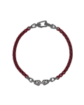 Legend Kahve Pırlantalı Bordo Renk Zincir Bilezik
