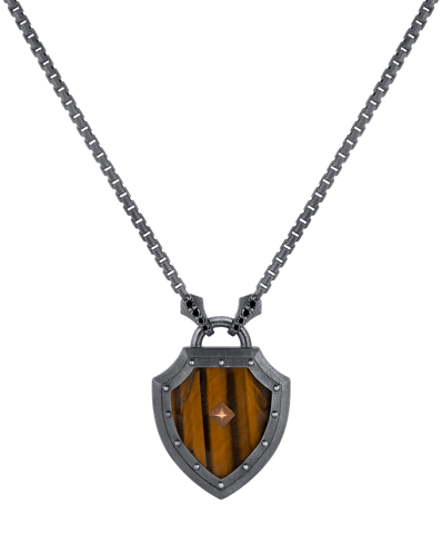 Legend Siyah Pırlantalı Kaplan Gözü Taşlı Kolye