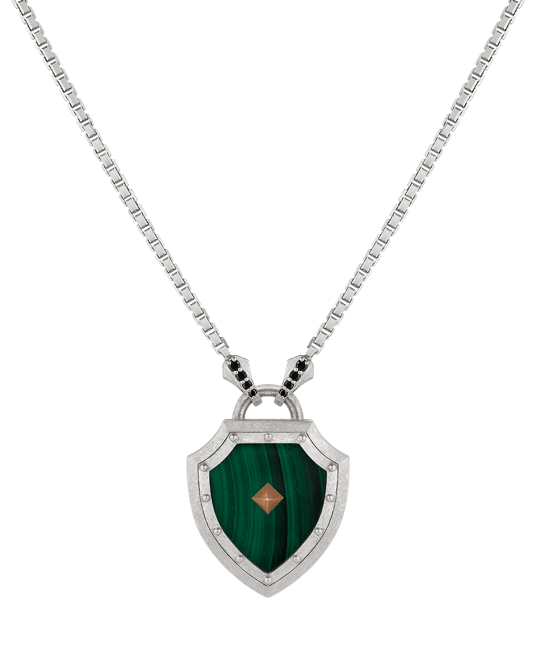 Legend Siyah Pırlantalı Malahitli Kolye