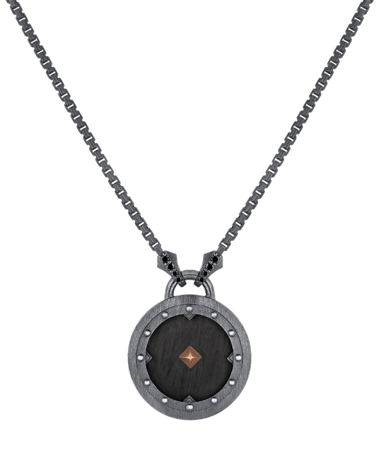 Legend Siyah Pırlantalı Karbon Fiber Kolye